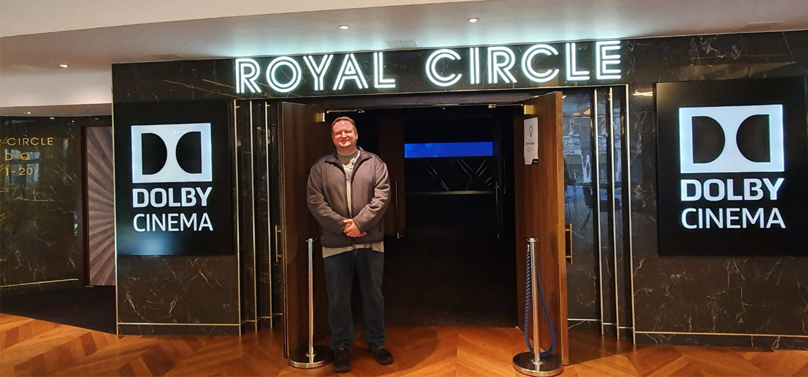 Charl outside the Dolby Odeon Cinema